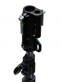 Stativkopf Manfrotto 007CSU Stativ Senior Chrom silber (1,24m - 3,25m) Chrome Stand 3 sect. levleg