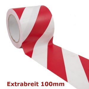 Warnband 510-10RW Rot - Weiss Extrabreit 100mm x 33m