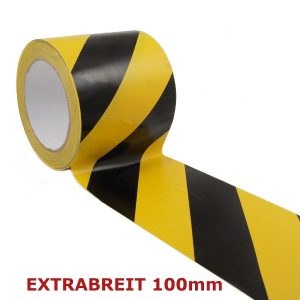 Warnband 510-10SG Schwarz - Gelb Extrabreit 100mm x 33m